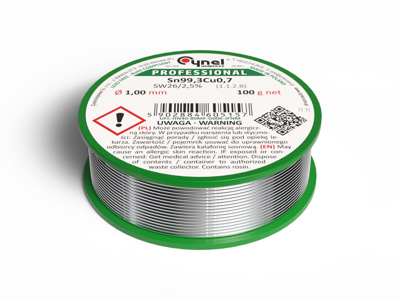 Sn99,3Cu0,7 SW26 - 1mm - 100g